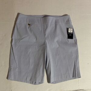 Attyre Blue and White Bermuda Shorts Versatile Design